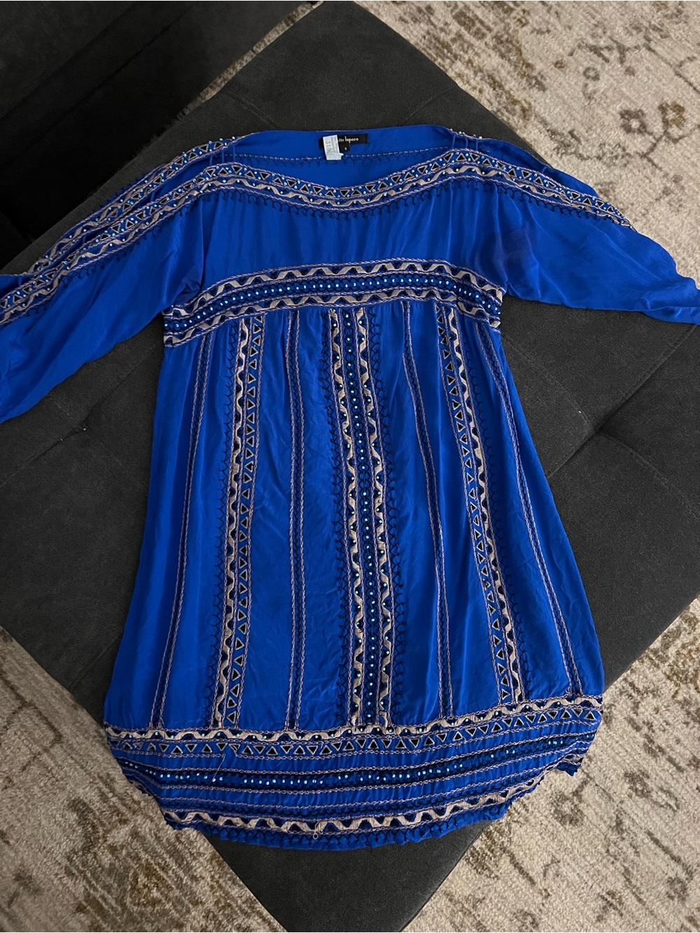 Nanette Lepore Royal Blue Embroidered Beaded Dress